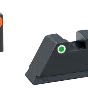 AmeriGlo GL331 Optic Compatible Sight Set for Glock  XL Tall Green Tritium Orange Outline Front Sight-Green Tritium White Outline Rear Sight