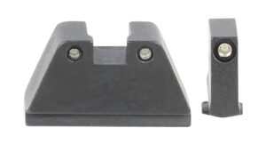 AmeriGlo GL814 Optic Compatible Sight Set for Glock  2XL Tall Green Tritium Black Outline Front Sight-Green Tritium Black Outline Rear Sight