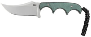 CRKT 2379 Minimalist Persian 2.76" Fixed Recurve Plain Bead Blasted 8Cr13MoV SS Blade/Green Contoured Resin Infused Fiber Handle Includes Lanyard/Sheath