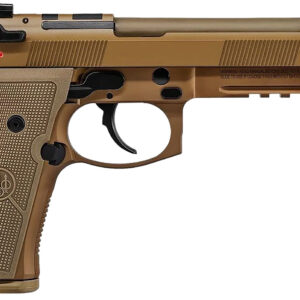 Beretta USA JS92M9A4G M9A4  9mm Luger 5.10" Threaded Barrel 10+1, Flat Dark Earth Cerakote Polymer Frame, Serrated Steel Optic Cut Slide, Polymer Grip & Decocker Safety