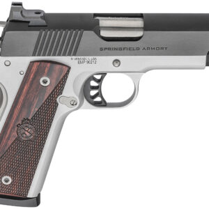 Springfield Armory PX9124L 1911 Ronin EMP 9mm Luger 10+1, 4" Stainless Match Grade Bull Steel Barrel, Blued Serrated Carbon Steel Slide, Satin Cerakote Aluminum Frame w/Beavertail, Textured Wood Grip