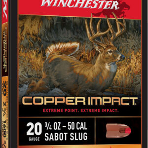 Winchester Ammo X20CLF Copper Impact  20Gauge 2.75" 3/4oz Sabot Slug Shot 5 Per Box/20 Case