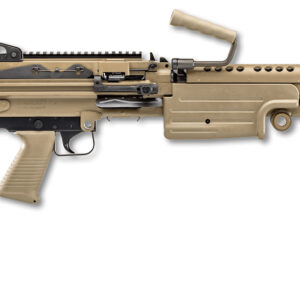 FN 46100170 M249S  5.56x45mm NATO 18.50" Barrel 30+1 Mag Or 200rd Belt Capacity, Flat Dark Earth Fixed Hydraulic Buffer Stock, Non-Slip Buttplate, Optics Ready