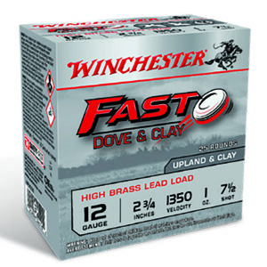 Winchester Ammo WFD127B Fast Dove & Clay High Brass 12Gauge 2.75" 1oz 7.5Shot 25 Per Box/10 Case