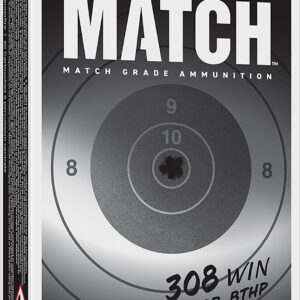 Winchester Ammo S308M2 Match Elite Marksman 308Win 169gr Sierra MatchKing BTHP 20 Per Box/10 Case