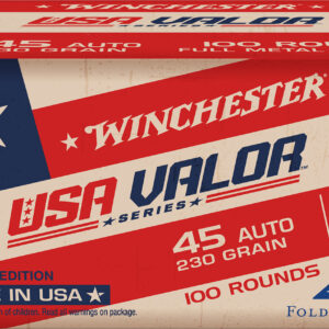 Winchester Ammo USAV45A USA Valor  45ACP 230gr Full Metal Jacket 100 Per Box/5 Case