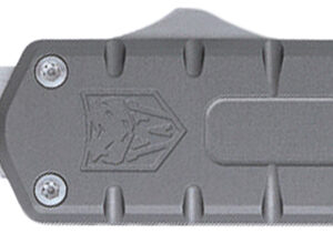 CobraTec Knives CTEGRYM390DNS Enforcer  3.25" OTF Drop Point Plain M390 Steel Blade/Gray Aluminum Handle