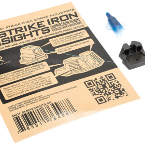 Strike Industries MP9SIGHTSSH Strike Iron Sights  Black/Blank Front Sight Black/Blank Rear Sight Smith & Wesson M&P/M&P M2.0 Suppressor Height