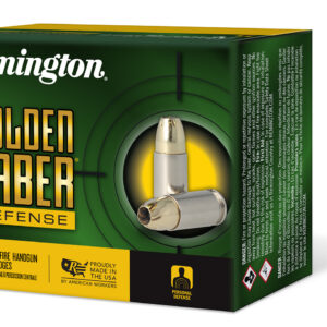 Remington Ammunition 27605 Golden Saber Defense 380ACP 102gr Brass Jacketed Hollow Point 20 Per Box/25 Case