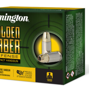 Remington Ammunition 27613 Golden Saber Defense 9mmLuger 124gr Brass Jacketed Hollow Point 20 Per Box/25 Case