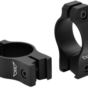 Warne V421M Rimfire Rings Vapor Matte Black Aluminum 1" Tube Medium Rimfire/Vertical Split 3/8" Dovetail 0 MOA