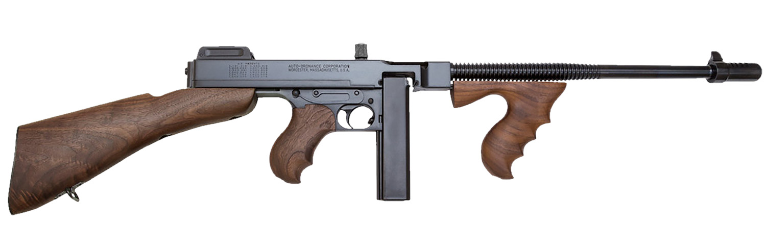 Thompson T1B14 1927A-1 Deluxe 45 ACP Caliber with 16.50″ Barrel, 20+1 Capacity (Stick), Blued Metal Finish, Walnut Removable Fixed Stock & Wood...