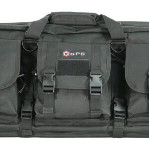 GPS Bags DRC36 Double Rifle Case 36" Black 600D Polyester w/ 2 Padded Pistol Sleeves MOLLE Webbing & Lockable Zippers