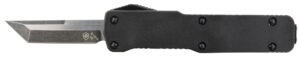 Templar Knife CABR221 Premium LW Micro 1.85" OTF Tanto Plain Black Oxide Stonewashed D2 Steel Blade, 3.50" Black Aluminum Handle, California Legal