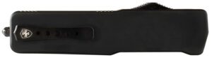 Templar Knife LZBR321 Premium Weighted Large 3.55" OTF Drop Point Plain Black Oxide Stonewashed D2 Steel Blade, 5.25" Black Aluminum/Rubber Handle