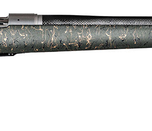 Christensen Arms 8010601500 Ridgeline  6.5 PRC 3+1 24" Carbon Fiber/Threaded Barrel, Natural Stainless, Green with Black/Tan Webbing Stock