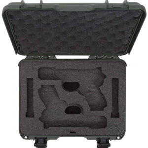 Nanuk 910GLOCK6 910 Glock Compatible 2 Up Pistol Case Olive Polymer w/ Latches Closed-Cell Foam Padding & Airline Approved 13.20" L x 9.20" W x 4.10" H Interior Dimensions