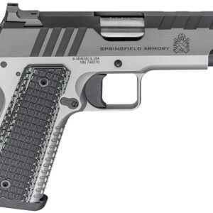 Springfield Armory PX9217L 1911 Emissary 9mm Luger 9+1 4.25" Bull Barrel,  Stainless Steel Frame w/ Beavertail, Serrated Blued Carbon Steel Slide, Black VZ Thin-Line G10 Grip