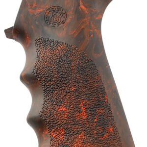 Hogue 15421 OverMolded Beavertail made of Rubber with Red Lava Finish, Cobblestone Texture & Finger Grooves for AR-15, M16