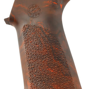 Hogue 15431 OverMolded Beavertail Made of Rubber With Red Lava Cobblestone Finish for AR-15, M16