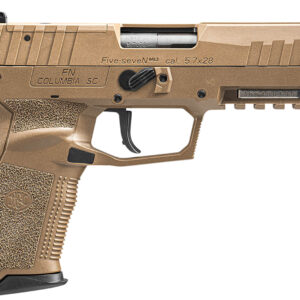 FN 66101275 Five-seveN MRD 5.7x28mm  4.80" Barrel 20+1, Flat Dark Earth Polymer Frame With Mounting Rail & Serrated Trigger Guard, Optic Cut FDE Steel Slide, No Manual Safety, Optics Ready