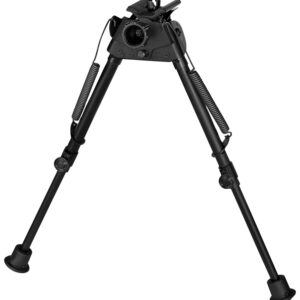 Harris Bipods S-L2 Swivel L Swivel Stud, 9-13", Black Steel/Aluminum, Self-Leveling Legs, Rubber Feet