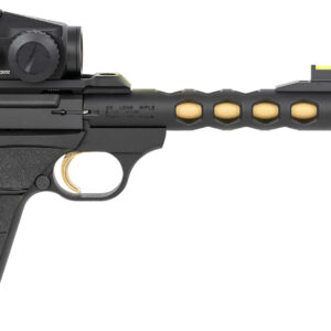 Browning 051582490 Buck Mark Vision SR 22 LR 10+1 5.90" Black Anodized/Gold Cerakote Ported Threaded Barrel, Matte Black Serrated Slide & Aluminum Frame,  Vortex Crossfire Red Dot
