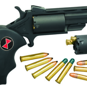 North American Arms BWCCRK Black Widow  22 LR or 22 WMR 5 Shot 2" Vent Rib Barrel, Overall Stainless Finish, Finger Grooved Black Rubber Grip & Fixed Sights Includes Cylinder