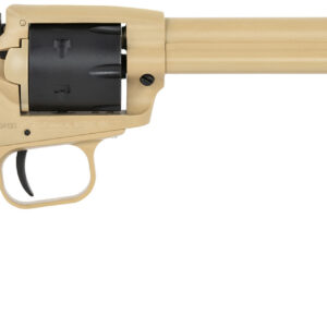 Heritage Mfg SRR22V6 Rough Rider  22 LR 6 Shot, 6.50" Sabre Sand Cerakote Steel Barrel & Frame, Black Satin Cylinder, Black Polymer Grip, Hammer/Thumb Safety, Exposed Hammer