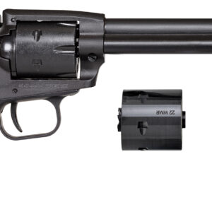 Heritage Mfg SRR22MBS6PG Rough Rider  22 LR/22 WMR 6 Shot/ 6.50" Black Satin Steel Barrel, Frame & Cylinder, Black Polymer Grip, Hammer/Thumb Safety, Exposed Hammer