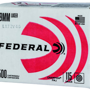 Federal C9115A500 Champion Training 9mmLuger 115gr Full Metal Jacket 500rds *Bulk Package