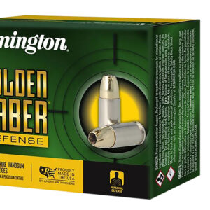 Remington Ammunition R21369 Golden Saber Defense 10mmAuto 180gr Brass Jacketed Hollow Point 20 Per Box/25 Case