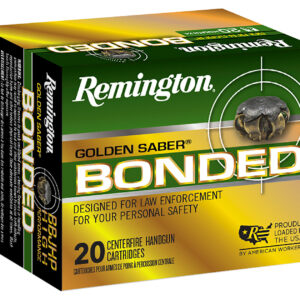 Remington Ammunition R21368 Golden Saber Bonded  10mmAuto 180gr Bonded Brass Jacketed Hollow Point 20 Per Box/25 Case