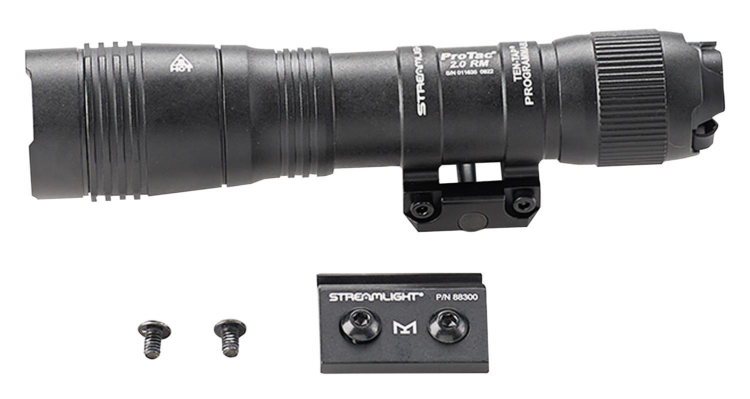 Streamlight 89003 ProTac 2.0 Black Anodized Aluminum 250/2000 Lumens White LED Bulb, 266 Meters Beam, Picatinny Rail Mount, Rifle