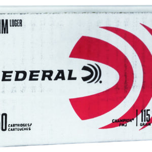 Federal C9115A250 Champion Training 9mmLuger 115gr Full Metal Jacket 250 Per Box/4 Case