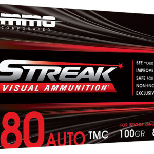 Ammo Inc 380100TMCSTRKRED50 Streak Visual (RED)  380ACP 100gr Total Metal Case 50 Per Box/20 Case