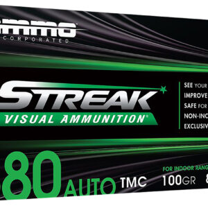Ammo Inc 380100TMCSTRKGRN50 Streak Visual (GREEN)  380ACP 100gr Total Metal Case 50 Per Box/20 Case