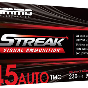 Ammo Inc 45230TMCSTRKRED50 Streak Visual (RED)  45ACP 230gr Total Metal Case 50 Per Box/20 Case
