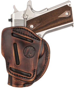 1791 Gunleather 3WH1VTGA 3-Way  IWB/OWB Size 01 Vintage Leather Belt Loop Fits 1911 3-4" Ambidextrous Hand