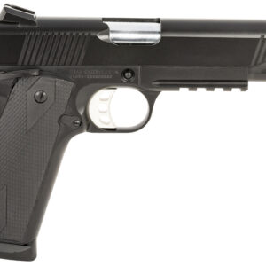 Tisas 10100529 1911 Duty 45 ACP 8+1 5" Black Steel Barrel, Black Serrated Steel Slide, Black Cerakote Steel Frame w/Accessory Rail & Beavertail, Ambidextrous