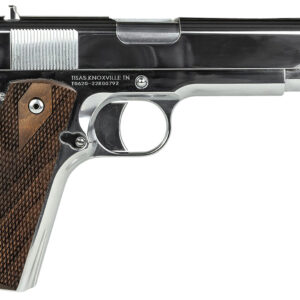 Tisas 10100513 1911 Regulator Full Size Frame 9mm Luger/38 Super 9+1 5" Stainless Steel Barrel, Polished Chrome Steel Serrated Slide, Chrome High Polished Steel Frame w/Beavertail, Turkish Walnut Grip
