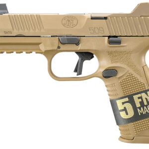 FN 66101652 509 Tactical Bundle 9mm Luger 10+1 4.50" Black Steel Threaded Barrel, Flat Dark Earth Optic Ready/Serrated SS Slide & Polymer Frame w/Picatinny Rail,  Ambidextrous, 5 Magazines