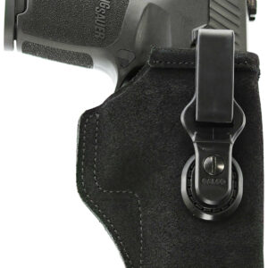 Galco TUC854B Tuck-N-Go 2.0 IWB Black Leather UniClip/Stealth Clip Fits HK VP9 Ambidextrous