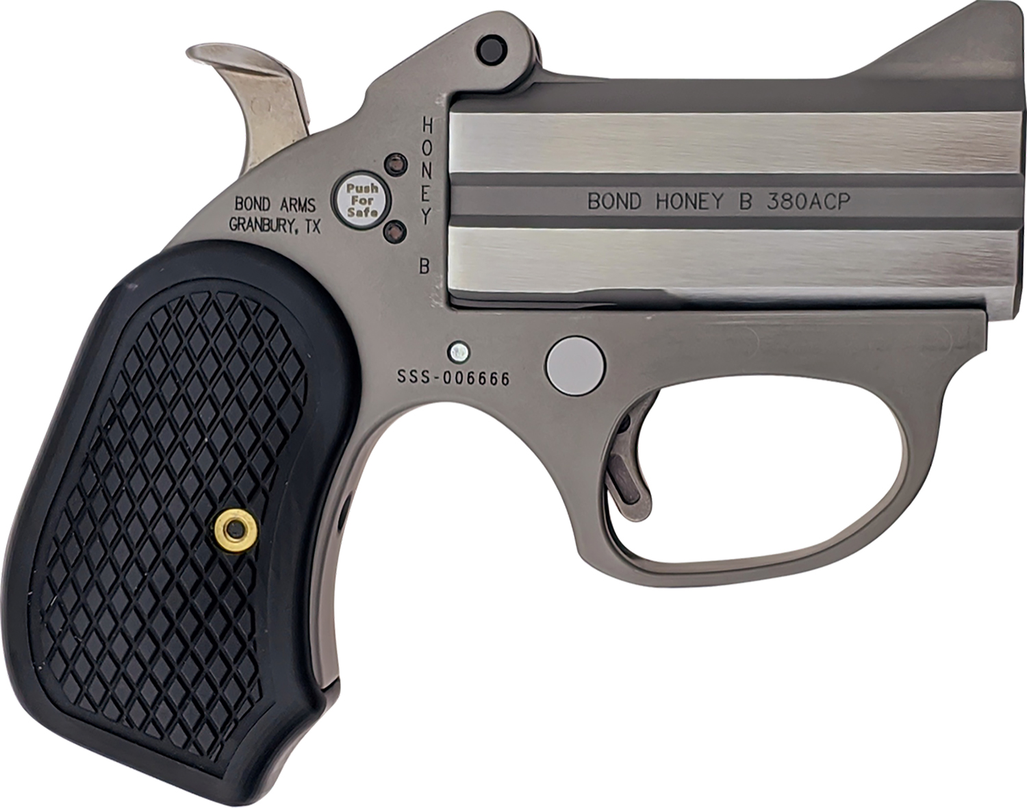 Bond Arms BAHB Honey B 9mm Luger 2rd Shot 3" Matte Stainless Steel Frame Black Extended B6 Resin Grips