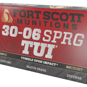 Fort Scott Munitions 3006168SCV Tumble Upon Impact (TUI) Rifle 30-06Springfield 168gr Solid Copper Spun 20 Per Box/10 Case
