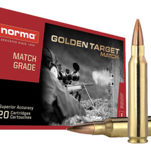 Norma Ammunition 10157692 Dedicated Precision Golden Target Match 223Rem 69gr Boat Tail Hollow Point 20 Per Box/10 Case