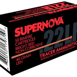 Supernova PMSN22LRR Red Tracer Non-Corrosive 22 LR 40 gr Lead Round Nose 50 Per Box/ 100 Cs
