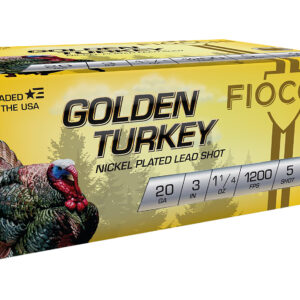 Fiocchi 203TRKC5 Golden Turkey  20Gauge 3" 1 1/4oz 5Shot 10 Per Box/10 Case