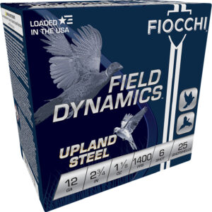 Fiocchi 12HVST6 Field Dynamics Upland Steel 12Gauge 2.75" 1 1/8oz 6Shot 25 Per Box/10 Case