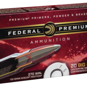 Federal P270P Premium  270Win 130gr Nosler Partition 20 Per Box/10 Case